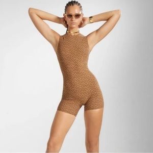 Fendi Brown Patterned Jumpsuit